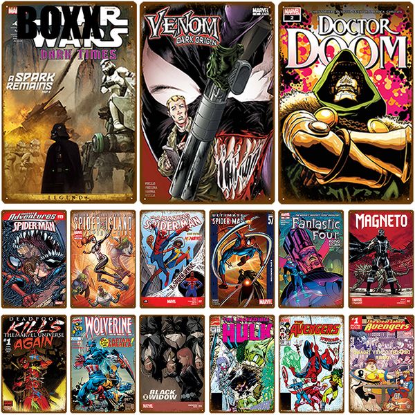 

2020 superhero декор стены металл знак искусство tin знак супер герой металл знаки chic налет металл урожай декор плакат ресторан бар украше