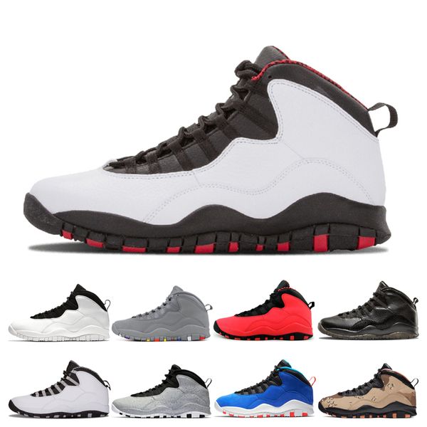 

10s Chicago basketball shoes cement Tinker Huarache Light I'm Back Westbrook Desert Camo mens trainers 10 GS Fusion Red Steel Grey sneakers