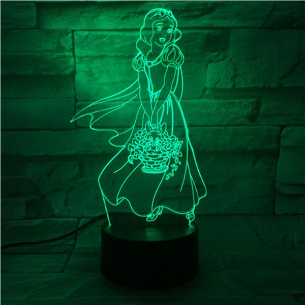 

3d lamp fairy tale the princess snow white gift for girl color changing for indoor decoration dropship led night light lamp