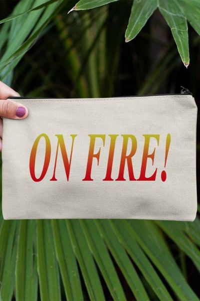 

angemiel clutch orange fire on portfolio hand makeup bag, Silver