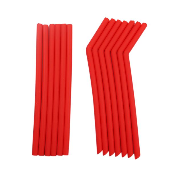 

10pcs/pack reusable silicone straw eco friendly beer milk coffee drinking straws portable travel straw set