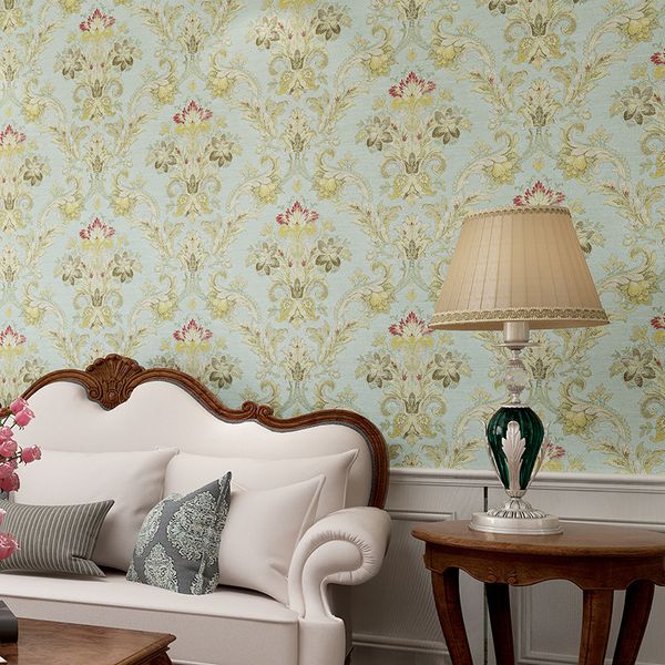 

american style vintage royal floral wallpaper eco-friendly non-woven nontoxic for home bedroom living room dining room background wallpaper