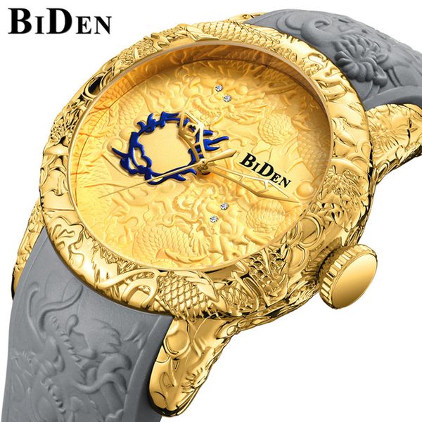 

biden watch man 2019 gold watches steel waterproof quartz & mechanical watches male clock hodinky men's watch, Slivery;brown