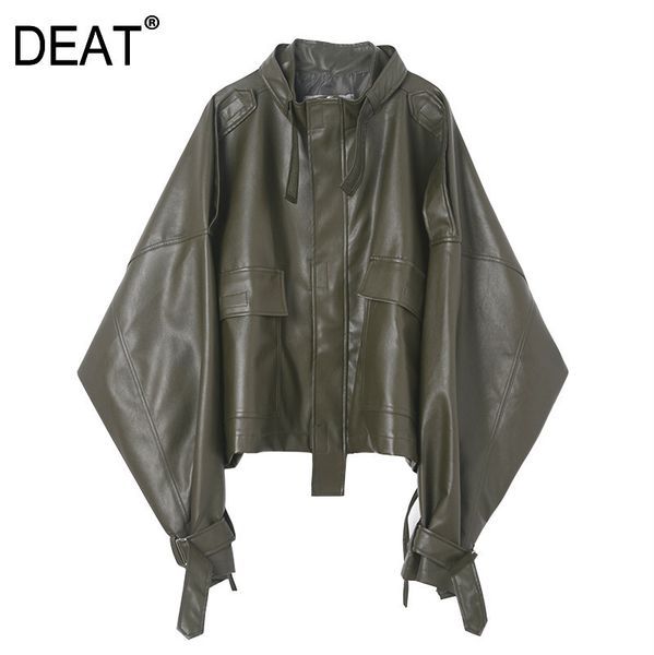 

deat 2019 spring new retro leather large size long sleeve zipper big pocket jacket fashion men's jacket qf346, Black