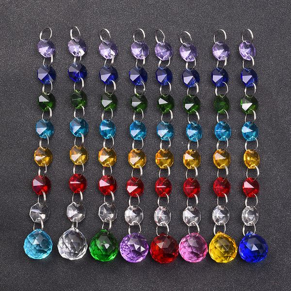 

8pcs diy k9 crystal suncatcher chandelier prisms pendant hanging ball pendants home wedding decoration rainbow maker 30mm w157-30mm