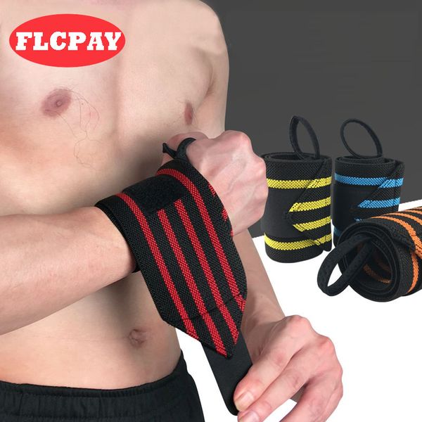 

1 pcs weight lifting sports wristband bracer gym fitness wrist support straps wraps bandage training safety hand bands wrister, Black;red