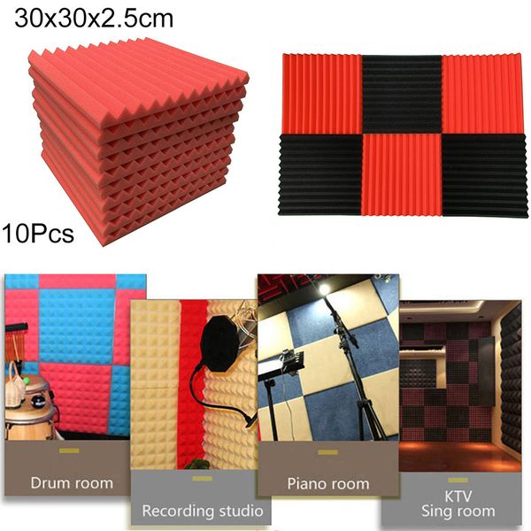 

10pcs acoustic foam panel sound sabsorption sponge studio ktv soundproof home decoration accessories dropshipping