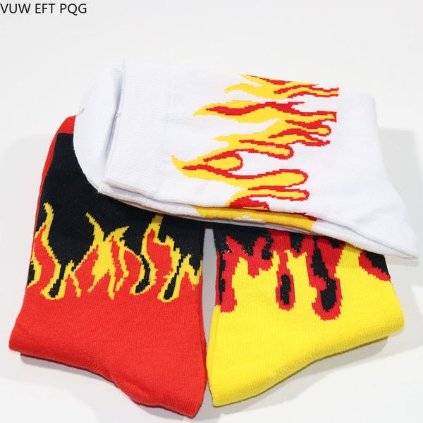 

3pcs/lot woman man hip hop fire crew socks red flame blaze power torch warmth street skateboard cotton long socks, Black