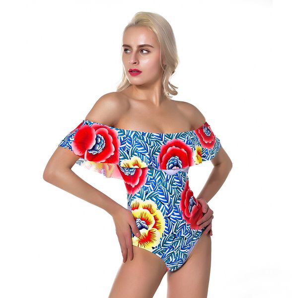 

luxury designer ruffles swimwear for women off shoulder bikinis one piece swimsuit woman beachwear ladies beach swim wear bathing suit