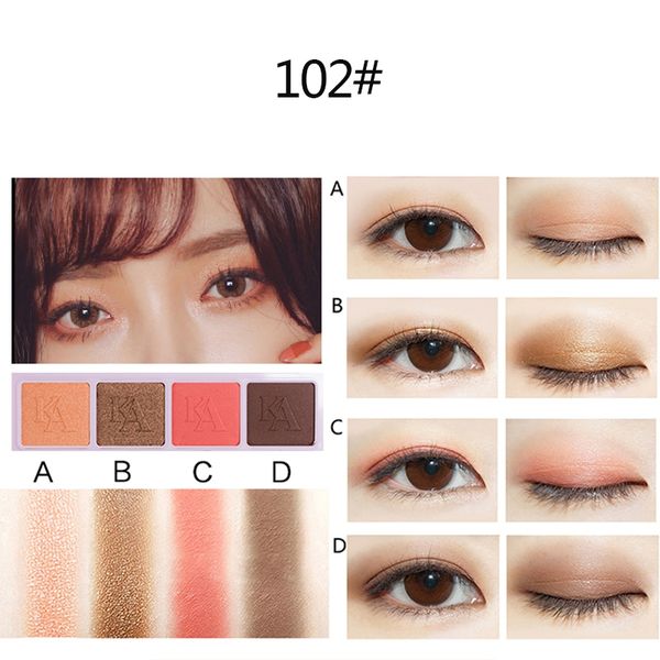

4 colors eyeshadow make up palettes matte shimmer pigmented eyeshadow long-lasting makeup eye shadow tray