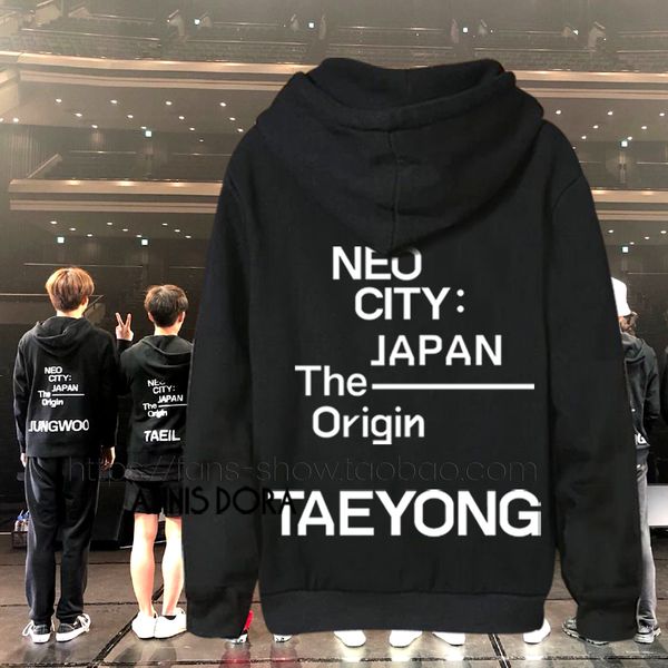 

nct127 neo city japan the origin jaehyun johnnyy yuta zipper hoodie, Black
