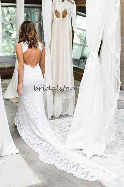 

mermaid шнурок венчание пляж платье с свадебным платьем белого boho щелевой sexy open назад 2020 дешевой страна платье невест свадебных плат, White