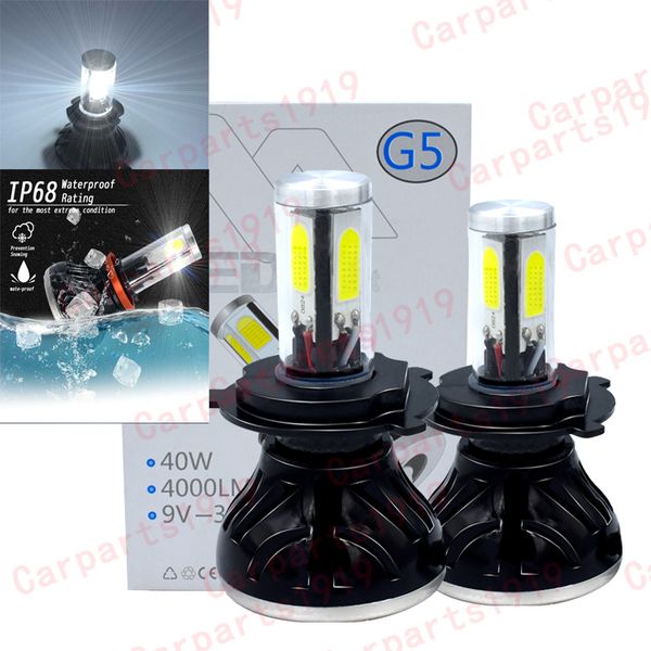 

1 pcs g5 led car headlight headlight h4 led h7 high and low beam lights on all sides emitting high power 40w 10000lm universal