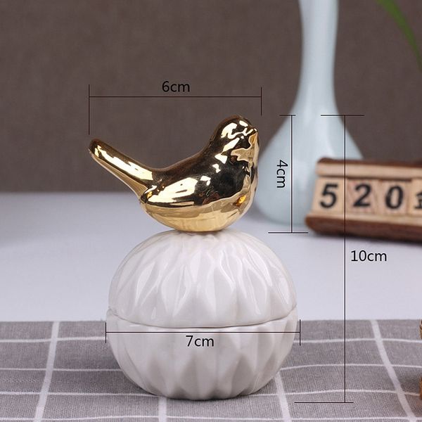 

nordic golden ceramic animal jewelry storage box necklace ring earrings makeup organizer mini desktop