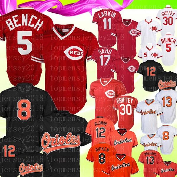 

Retro Cincinnati 5 Reds Johnny Bench 11 Barry Larkin 19 Joey Votto Jersey Baltimore 8 Cal Ripken Jr. Orioles 12 Roberto Alomar Baseball 2019