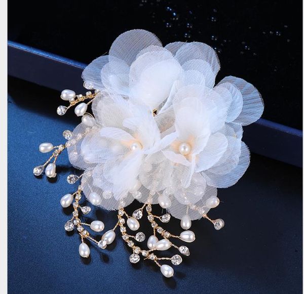 

aesthetic mesh crystal hairpin bridal wedding dress headdress children's jewelry performance headdress, Slivery;golden