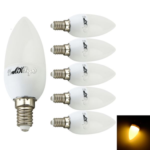 YouOKLight E14 2W 8 - SMD2835 Lampadina a candela LED a luce bianca calda/bianca fredda AC 220V 6 PZ