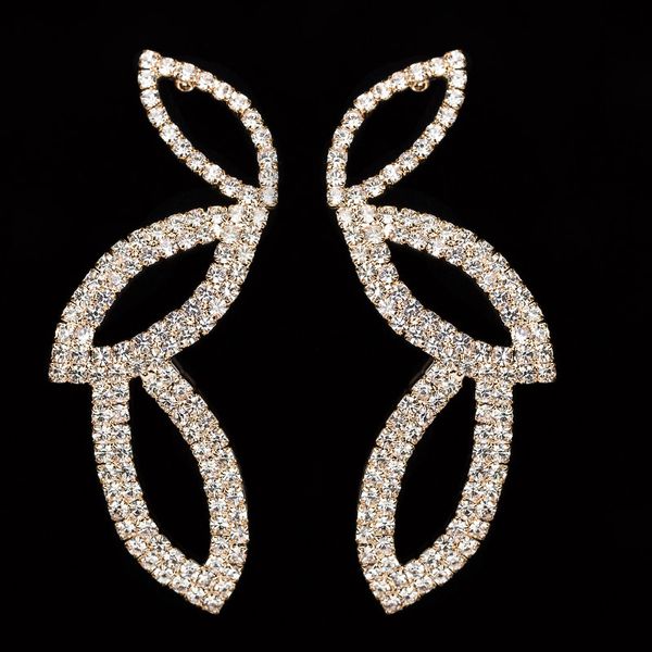 

popular concise street time leaf earring joker personality branch earrings, Golden