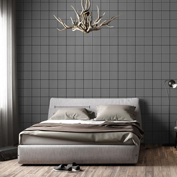 

nordic style modern minimalist black and white plaid wallpaper living room background shop wallpaper cloth