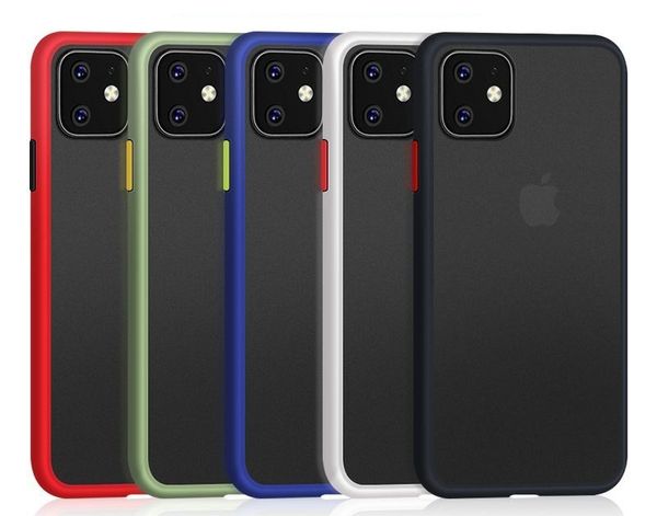 

tpu+pc simple matte phone protective shockproof case for iphone 6 6s 7 8 plus x xs xr 11 pro max hard cover