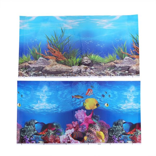 

1 pc background sticker underwater adhesive double-sided wallpaper backdrop image decor for aquarium