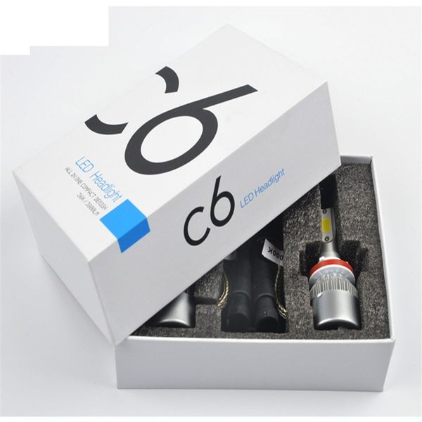 

2 pieces car styling 12v led car headlights cob h4 h7 auto head lamp lights 80w 8000lm head bulbs h1 led lamps 6000k 24v c6