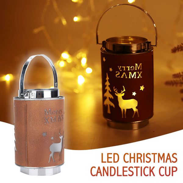 

night light candle cup creative candlestick lamp party supplies led lidht ornament iron luminous