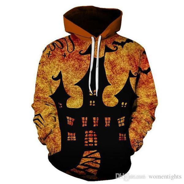 

хэллоуин стиль мужской осень дизайнер толстовка хэллоуин пуловер 3d печать homme одежда мода стиль повседневная одежда, Black