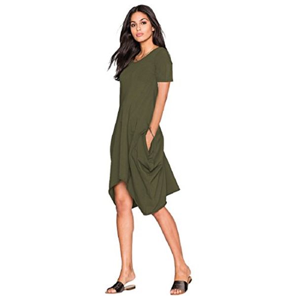 

mingxuan women dress,summer maxi dress,o-neck short sleeve two side pockets long dress floral print, Black;gray