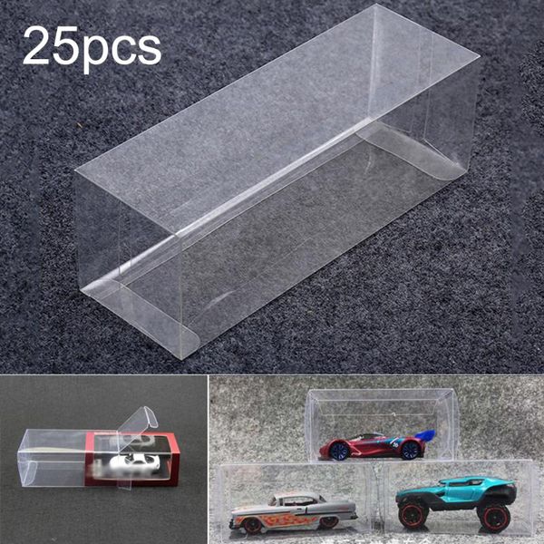 

25 pcs pvc clear toy car model dust proof wheels dust proof display protection box new arrival accessories