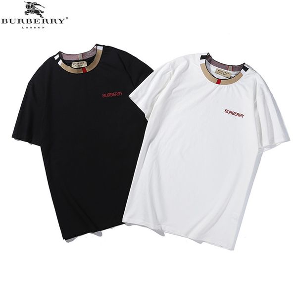 

summer short sleeve t-shirt embroidered round neck casual men's and women's t-shirt short sleeve 03, White
