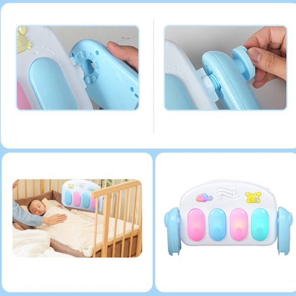 

baby play mat gym toys gaming carpet 0-36 months soft lighting rattles children's music mat blue pink baby gifts educational toy