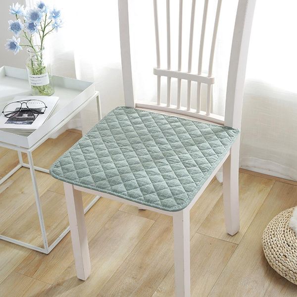 

nordic style breathable cotton plaid texture nonslip chair cushion pure color square seat pad winter warm chair cushion pads mat