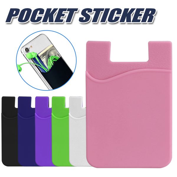 

phone card pocket sticker 3m adhesive sticker id credit card wallet pocket pouch sleeve universal for smartphone with opp bag