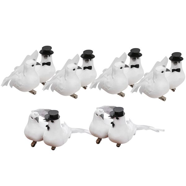 

12pack creative couple dove artificial bird party orgaments 5.9x3.1x2.8inch