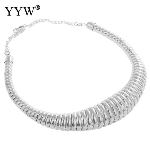 

punk women iron necklaces adjustable statement big european style bridal wedding party jewelry kolye ornaments collares de moda, Silver