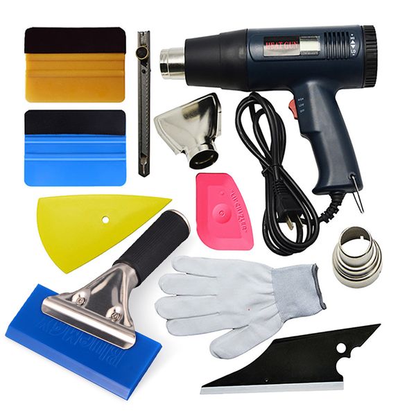 

foshio tool set car vinyl film wrap air gun lcd heat gun 3m sticker squeegee art knife work gloves moto exterior accessory
