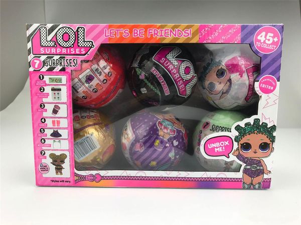 

6color black purple gold red green glitter 6pc et doll action figure toy girl gift for chri tma