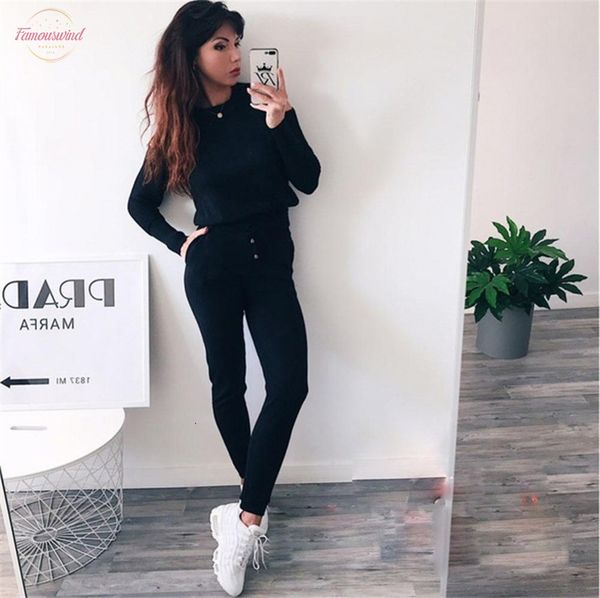 

зима новых женщин вязание костюмы с плеча пуловеры вязаные jumper твердые кальсон 2pcs повседневная одежда set drop доставка, White