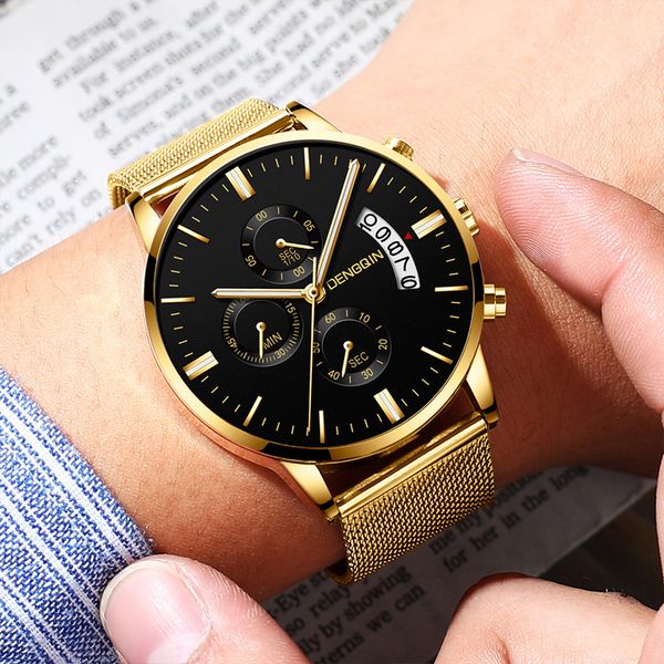 

reloj hombre luxury watch men quartz watch stainless steel dial casual bracele relogio masculino 2019 erkek kol saati, Slivery;brown