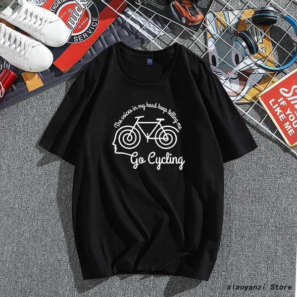 

voices in my head cyclinger rltw men women t shirts cycle cyclinger bicycle birthday basic models casual t-shirts loose tees top, White;black