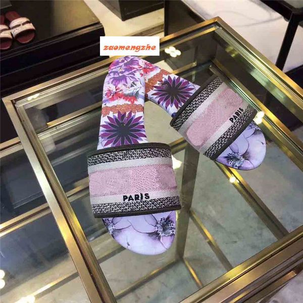 

с boxdazzle цветы женщины сандалии конструктора тапочки вьетнамки полосатый пляж причинные обувь вышивка сандал цветочные brocade тапочка, Black