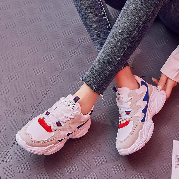 

ubareoosnes outdoor walking shoes skid-proof women sport comfortable lace-up round toe woman students sneakers a23, Black
