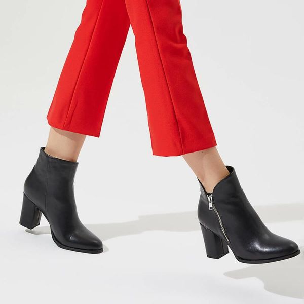 

flo dundas85z кожа черная женские сапоги butigo, Black