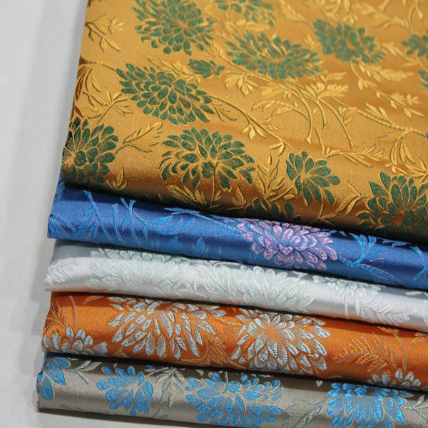 

chinese dress diy trim costume pillow damask satin silk brocade jacquard fabric for baby clothes, mongolia robe, Black;white