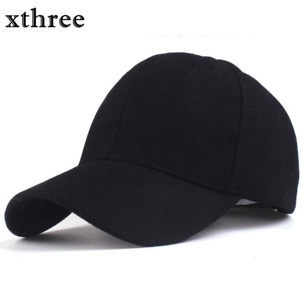 

xthree solid men's wool baseball cap winter cap warm bone snapback hat gorras fitted hats for women, Blue;gray