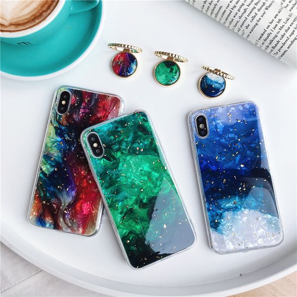 

Чехол для телефона для iPhone XS Max XR X 8 7 6 Plus из мягкого силикона и изумрудного камня