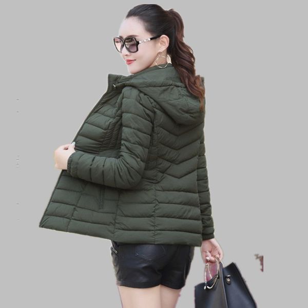 

down feather cotton-padded clothes women's 2019 new style thin mid-length winter korean-style slim fit cotton-padded clothes wom, Blue;black