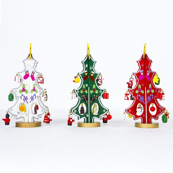 

3d christmas tree deskdecoration new year xmas party mini wooden christmas tree ornaments home decor