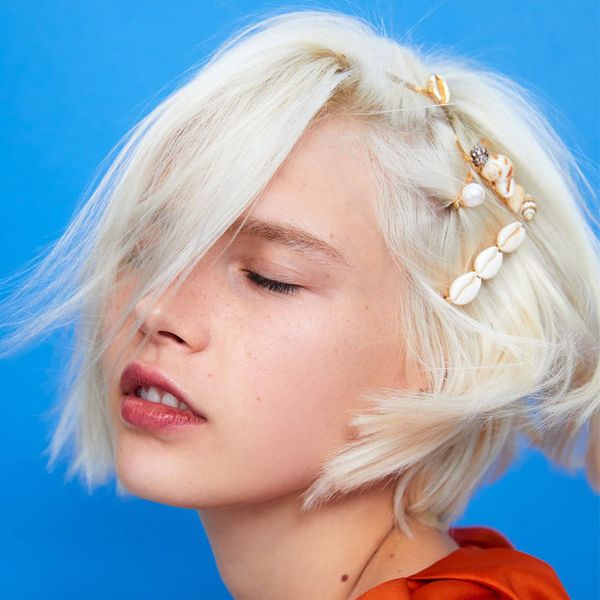 

conch seashell bling hairpins pearl hair clips set bangs barrette for women and girls barrette bobby pin, Golden;white